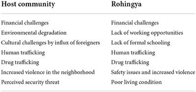 Challenges and dilemmas of social cohesion between the Rohingya and host communities in Bangladesh